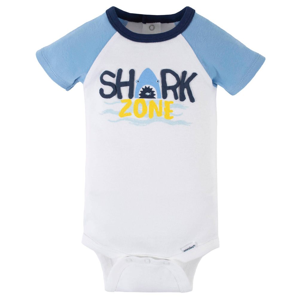 4-Pack Baby Boys Shark Zone Short Sleeve Onesies® Bodysuits-Gerber Childrenswear