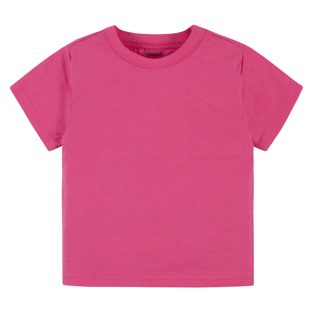 5-Pack Baby & Toddler Hot Pink Premium Short Sleeve Tees-Gerber Childrenswear
