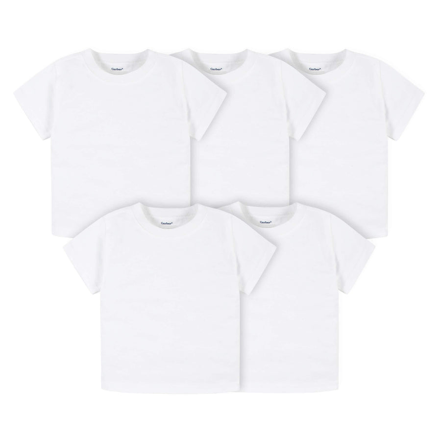 5-Pack Baby & Toddler White Premium Short Sleeve Tees-Gerber Childrenswear