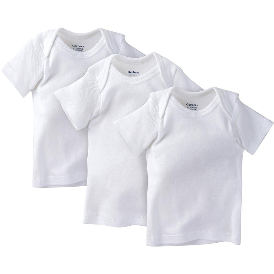 3-Pack Boys' & Girls' White Slip-On Shirt-Gerber Childrenswear