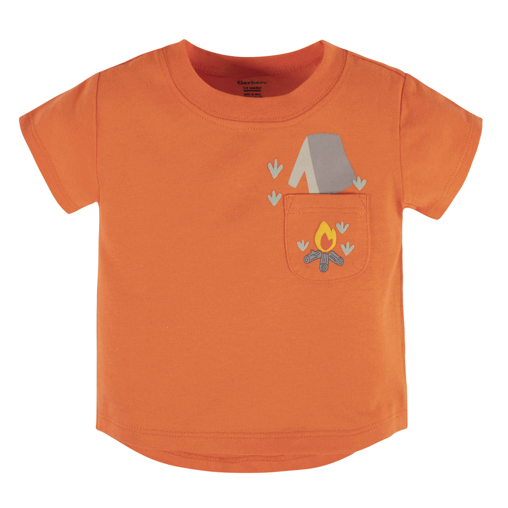 2-Piece Baby & Toddler Boys Camping Fun Pocket Tee & Knit Shorts Set-Gerber Childrenswear