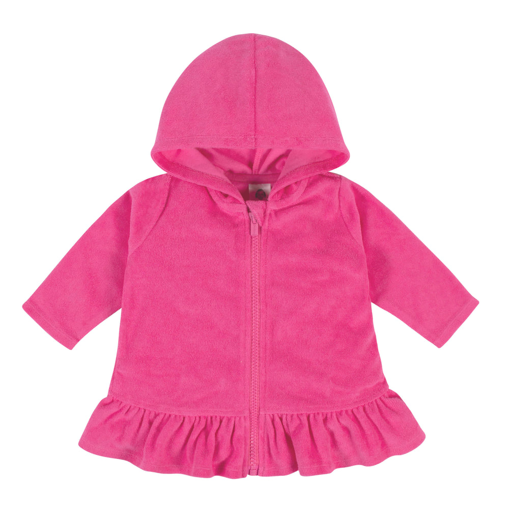 Baby & Toddler Girls Pink Zipper Hoodie Terry Coverup-Gerber Childrenswear